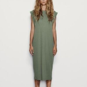 Zara Sage Green Midi Dress